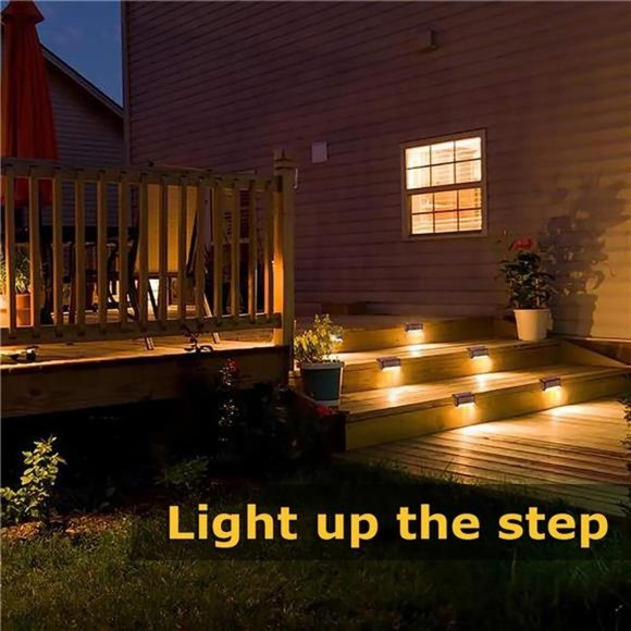 Solar Deck Lights Outdoor, 16 Pack Solar Step Lights LED Waterproof Patio Decor - Picture 3 of 6